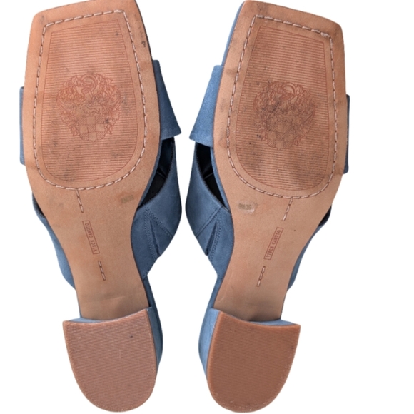 Vince Camuto Seedanta Blue Haze Suede Slide Block Heel Sandals Size 8M - Picture 10 of 11